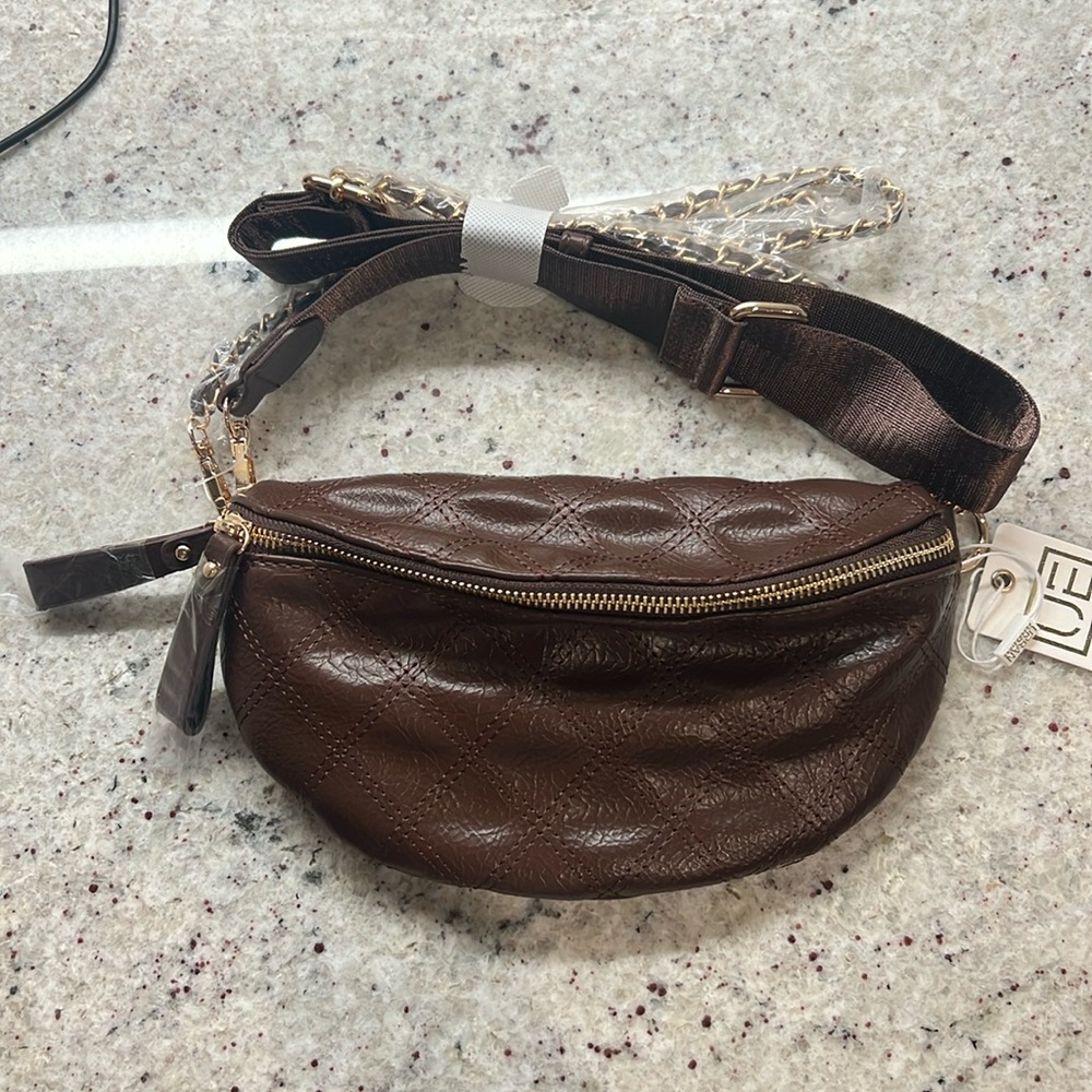 Vici Living with Landyn Exclusive Brown Jenny Faux Leather Belt Bag